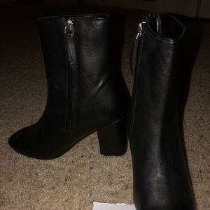Black pleather boots